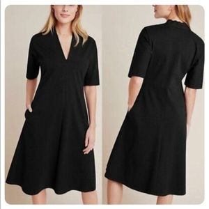 Velvet by Graham & Spencer for Anthropology Black Midi Dress NWOT